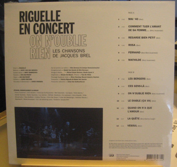 Patrick Riguelle -Riguelle En Concert - On N'oublie Rien - Les Chansons De Jacques Brel