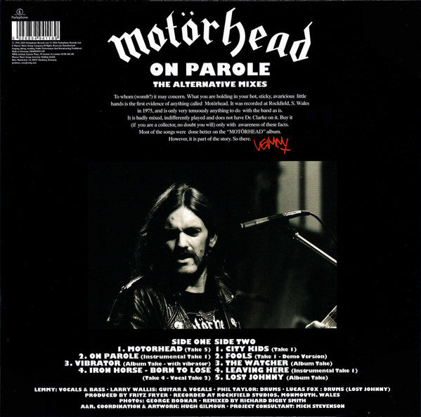 Motörhead -On Parole (The Alternative Mixes)