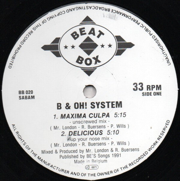 B &amp; Oh! System - Maxima Culpa