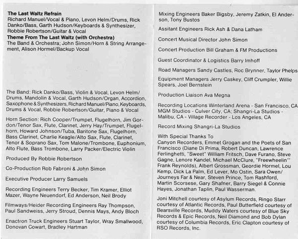 The Band -The Last Waltz