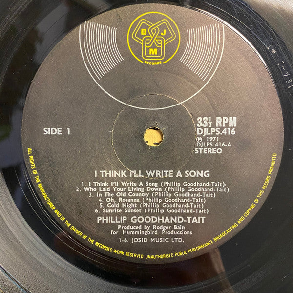 Phillip Goodhand-Tait -I Think I'll Write A Song