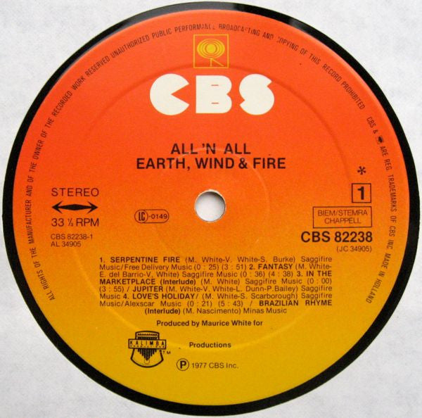 Earth, Wind & Fire -All 'N All