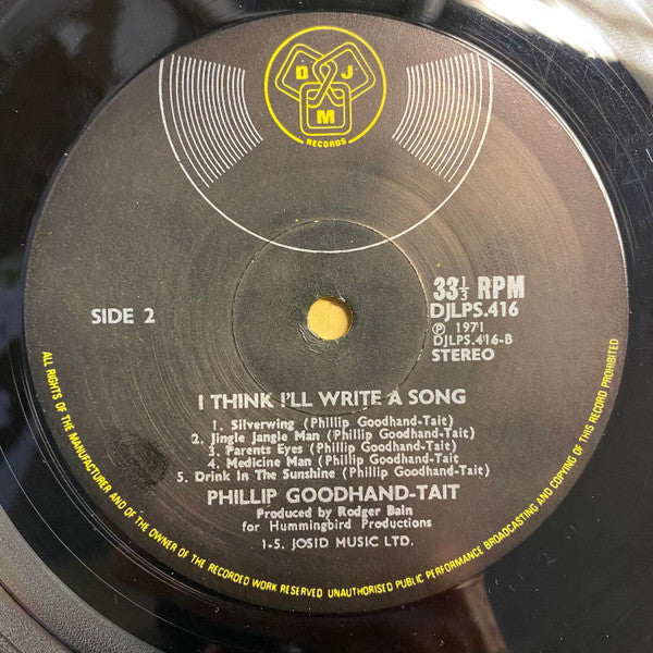 Phillip Goodhand-Tait -I Think I'll Write A Song