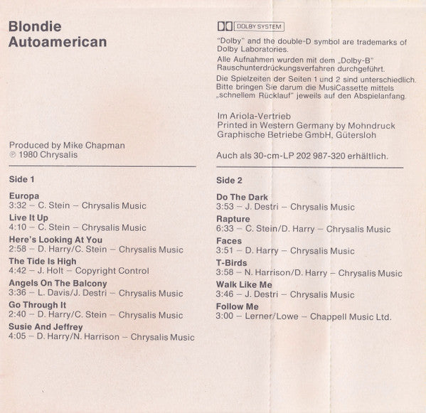 Blondie -Autoamerican