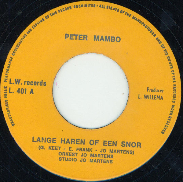 Peter Mambo -Lange Haren Of Een Snor / Jef Theewissen