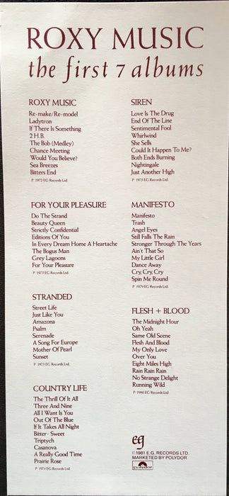 Roxy Music -The First 7 Albums