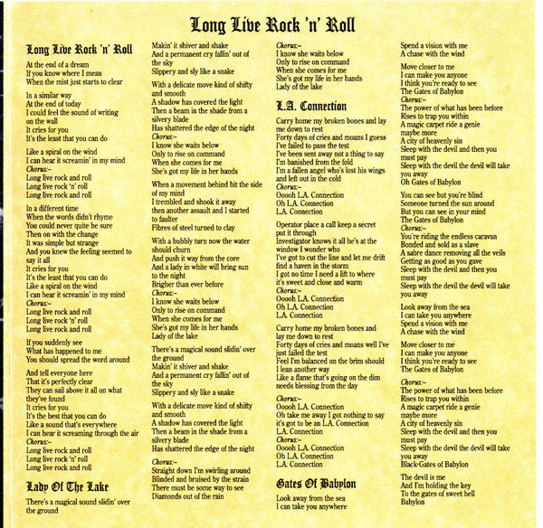 Rainbow -Long Live Rock 'N' Roll