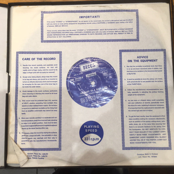 John Mayall's Bluesbreakers* - The Diary Of A Band Volume One / Volume Two (Selected Highspots From Sixty Hours Of Bluesbreakers Club Recordings 1967)
