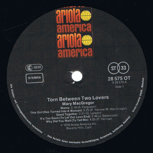 Mary MacGregor -Torn Between Two Lovers