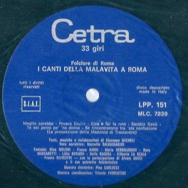 Various - I Canti Della Malavita A Roma