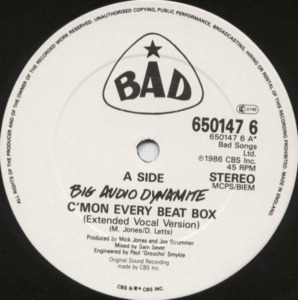 Big Audio Dynamite -C'mon Every Beatbox