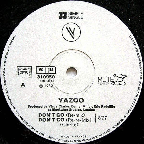 Yazoo -Don't Go (Re-mixes) / Situation