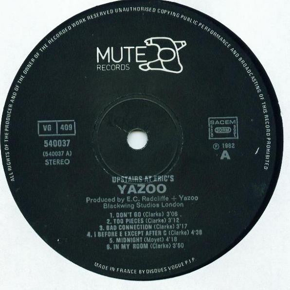 Yazoo -Upstairs At Eric's