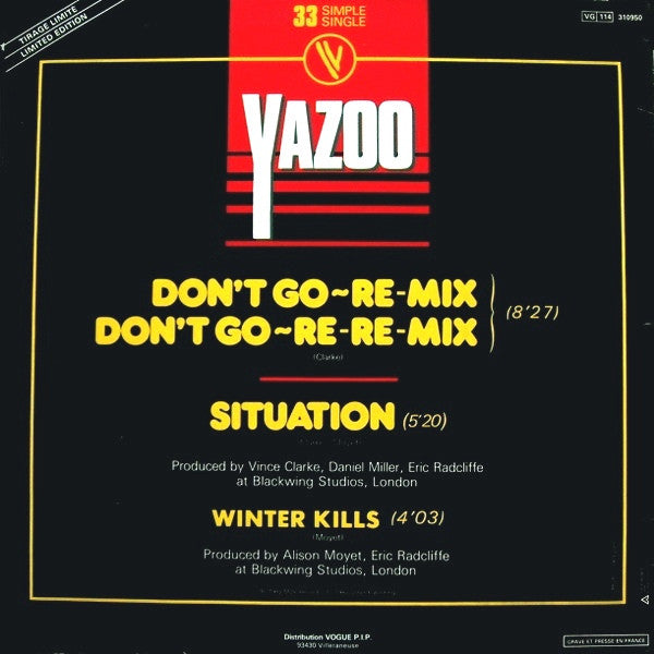 Yazoo -Don't Go (Re-mixes) / Situation