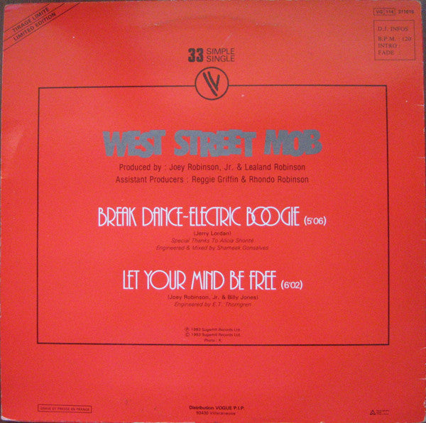 West Street Mob -Break Dance - Electric Boogie / Let Your Mind Be Free