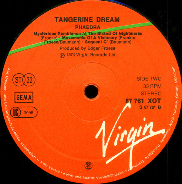 Tangerine Dream -Phaedra