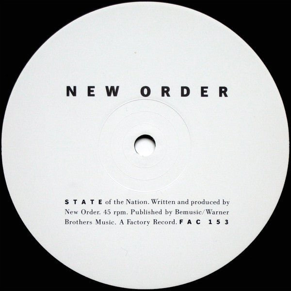 New Order -State Of The Nation / Shame Of The Nation