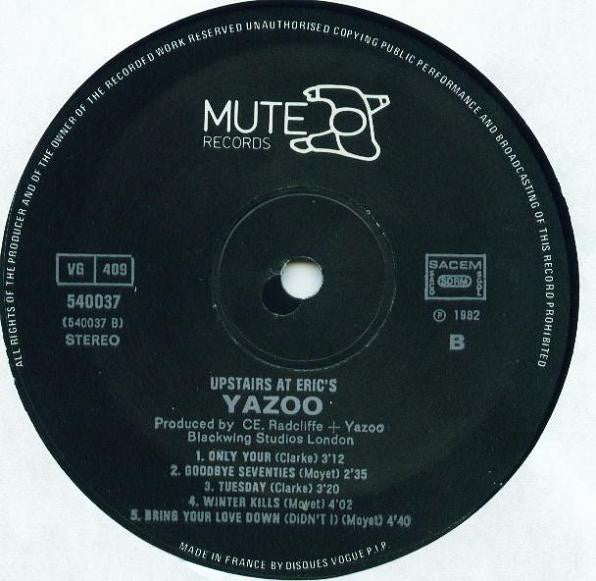 Yazoo -Upstairs At Eric's