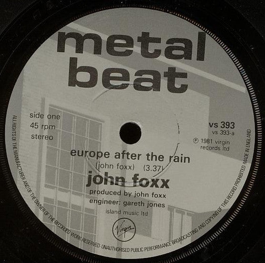 John Foxx -Europe After The Rain